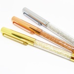Gold, rose gold and silver rhinestone crystal gem ballpoint pens